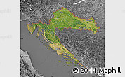 Satellite Map of Croatia, desaturated