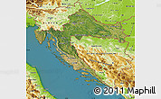 Satellite Map of Croatia, physical outside, satellite sea