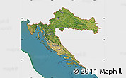 Satellite Map of Croatia, single color outside