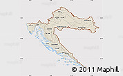 Shaded Relief Map of Croatia, cropped outside