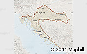 Shaded Relief Map of Croatia, lighten