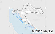 Silver Style Map of Croatia, single color outside
