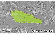 Physical 3D Map of Medimurje, desaturated