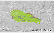 Physical 3D Map of Medimurje, lighten, desaturated