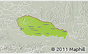 Physical 3D Map of Medimurje, lighten, semi-desaturated