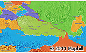 Physical 3D Map of Medimurje, political outside