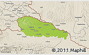 Physical 3D Map of Medimurje, shaded relief outside