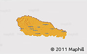 Political 3D Map of Medimurje, cropped outside