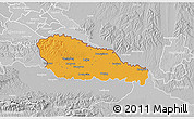 Political 3D Map of Medimurje, lighten, desaturated