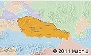 Political 3D Map of Medimurje, lighten