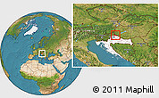 Satellite Location Map of Medimurje, highlighted country