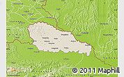 Shaded Relief Map of Medimurje, physical outside