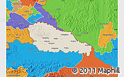 Shaded Relief Map of Medimurje, political outside