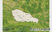 Shaded Relief Map of Medimurje, satellite outside