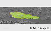 Physical Panoramic Map of Medimurje, darken, desaturated