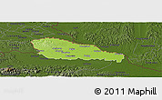 Physical Panoramic Map of Medimurje, darken