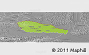 Physical Panoramic Map of Medimurje, desaturated