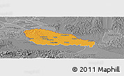 Political Panoramic Map of Medimurje, desaturated