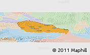 Political Panoramic Map of Medimurje, lighten