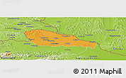 Political Panoramic Map of Medimurje, physical outside