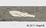 Shaded Relief Panoramic Map of Medimurje, darken