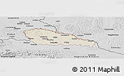 Shaded Relief Panoramic Map of Medimurje, desaturated