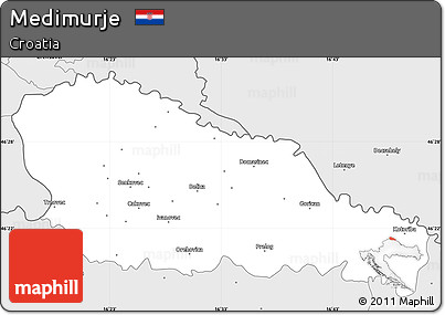 Silver Style Simple Map of Medimurje