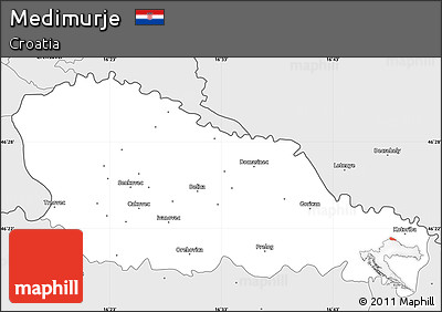 Silver Style Simple Map of Medimurje