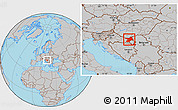 Gray Location Map of Osijek-Baranja