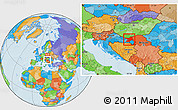 Political Location Map of Osijek-Baranja