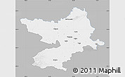 Gray Map of Osijek-Baranja, single color outside