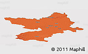 Political Panoramic Map of Osijek-Baranja, cropped outside