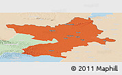 Political Panoramic Map of Osijek-Baranja, lighten