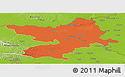 Political Panoramic Map of Osijek-Baranja, physical outside