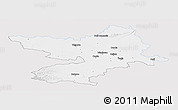 Silver Style Panoramic Map of Osijek-Baranja, single color outside