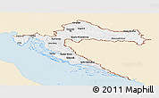 Classic Style Panoramic Map of Croatia, single color outside