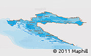 Political Shades Panoramic Map of Croatia, single color outside