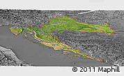 Satellite Panoramic Map of Croatia, desaturated
