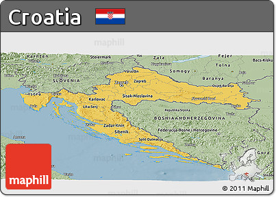 Savanna Style Panoramic Map of Croatia