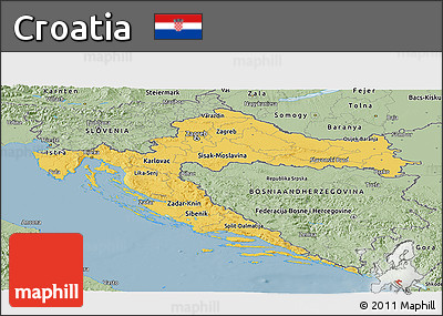 Savanna Style Panoramic Map of Croatia