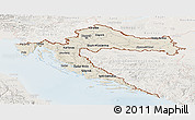 Shaded Relief Panoramic Map of Croatia, lighten