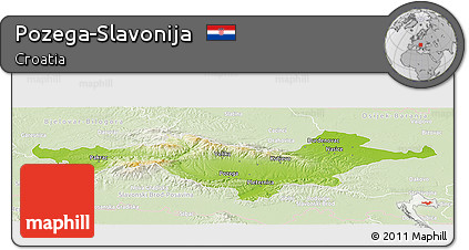Physical Panoramic Map of Pozega-Slavonija, lighten