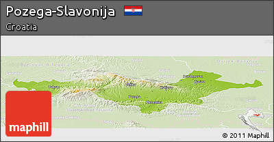 Physical Panoramic Map of Pozega-Slavonija, lighten