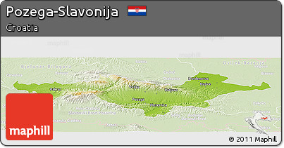 Physical Panoramic Map of Pozega-Slavonija, lighten
