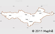 Classic Style Simple Map of Pozega-Slavonija, cropped outside