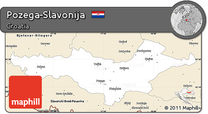 Classic Style Simple Map of Pozega-Slavonija
