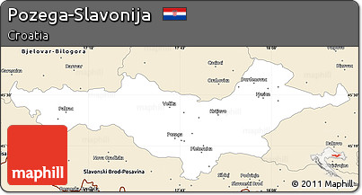 Classic Style Simple Map of Pozega-Slavonija