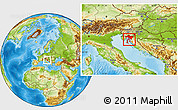 Physical Location Map of Primorje-Gorski Kotar