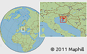 Savanna Style Location Map of Primorje-Gorski Kotar