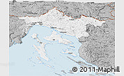 Gray Panoramic Map of Primorje-Gorski Kotar